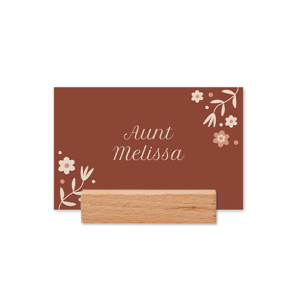 Place cards in wooden block - set of 12