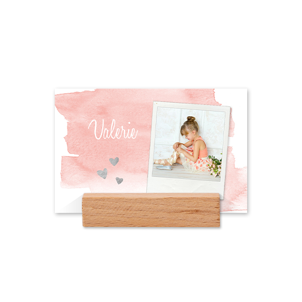 Naamkaartjes in houten standaard - Set van 12