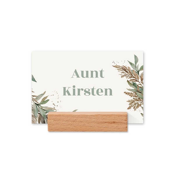 Place cards in wooden block - set of 12