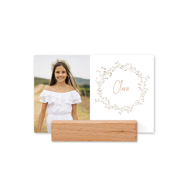 Place cards in wooden block - set of 12