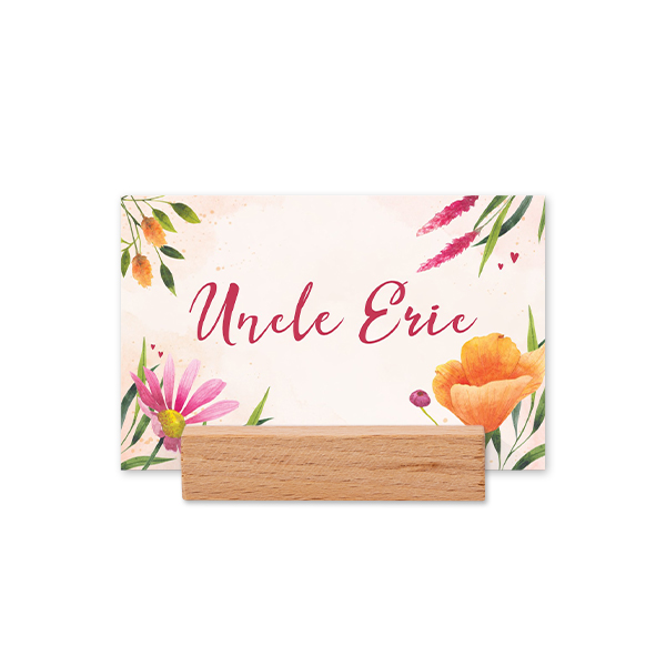 Marque-place avec support en bois - Lot de 12