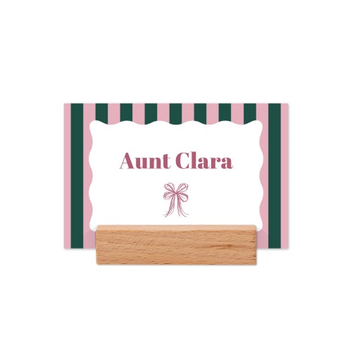 Place cards in wooden block - set of 12