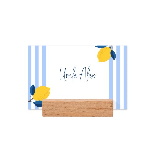 Place cards in wooden block - set of 12