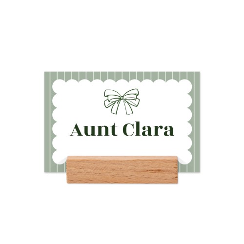 Marque-place avec support en bois - Lot de 12