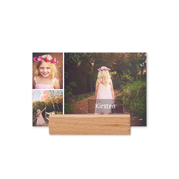 Place cards in wooden block - set of 12