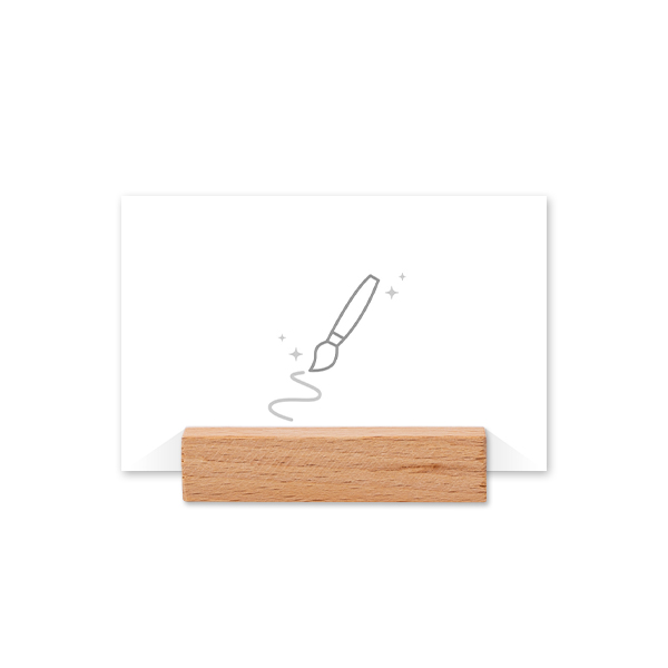 Place cards in wooden block - set of 12