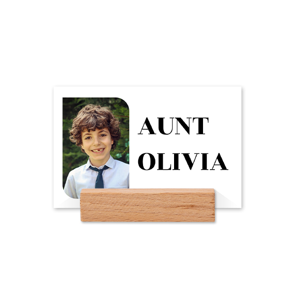 Place cards in wooden block - set of 12