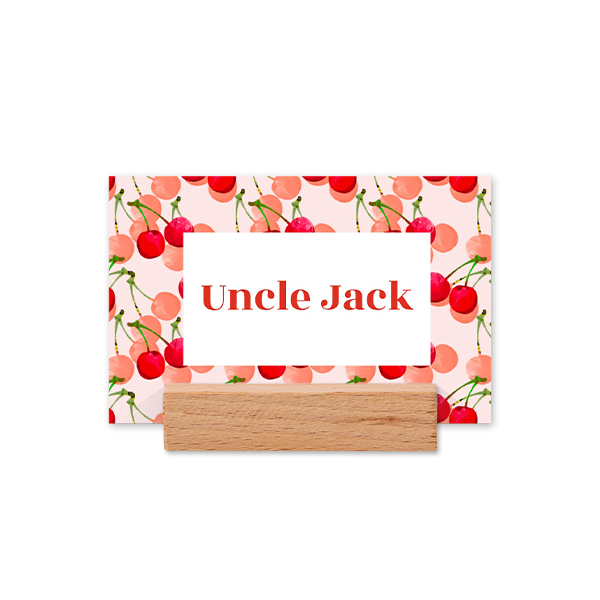 Place cards in wooden block - set of 12