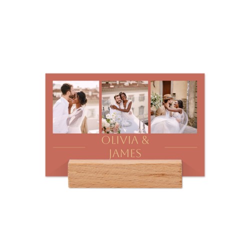 Place cards in wooden block - set of 12