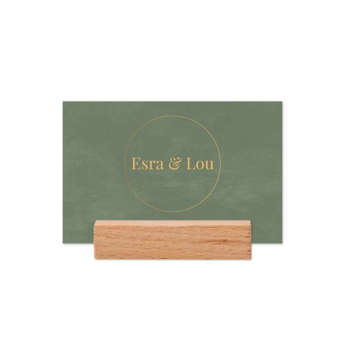 Place cards in wooden block - set of 12