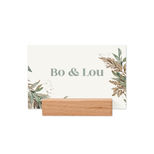 Marque-place avec support en bois - Lot de 12