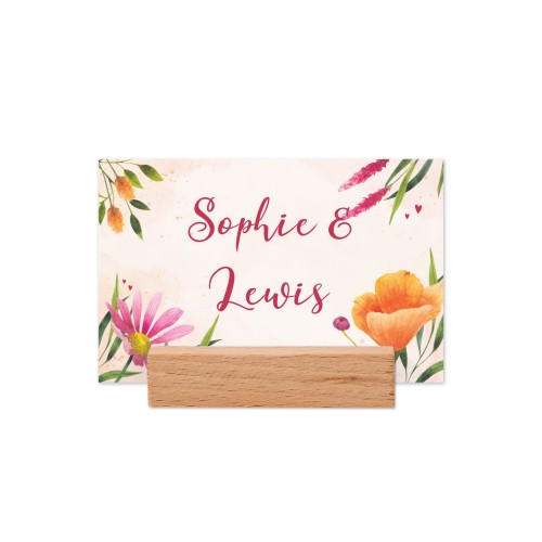 Place cards in wooden block - set of 12