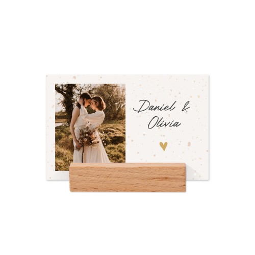 Place cards in wooden block - set of 12