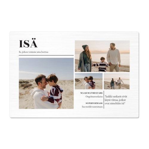 Alumiinitaulu harjatulla pinnalla 20 x 30 cm