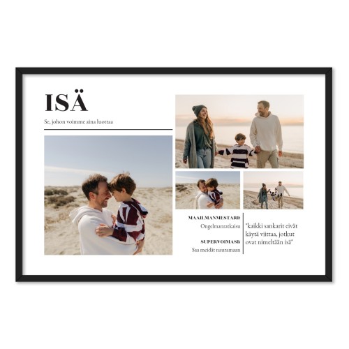 Kehystetty juliste 20 x 30 cm Musta