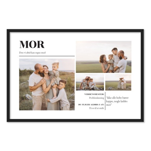 Indrammet plakat 20 x 30 cm Sort
