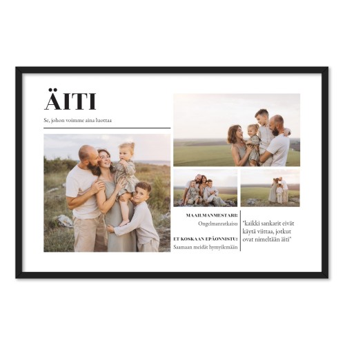 Kehystetty juliste 20 x 30 cm Musta Kehystetty juliste 20 x 30 cm Musta