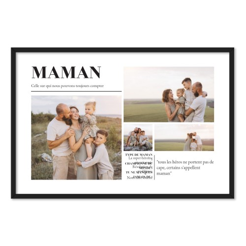 PĂȘle-MĂȘle encadrĂ© 20 x 30 cm Noir PĂȘle-MĂȘle encadrĂ© 20 x 30 cm Noir