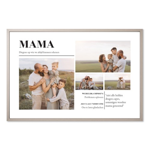 Poster in lijst 20 x 30 cm Taupe