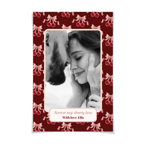 Vintage Cherry Love Text - Only