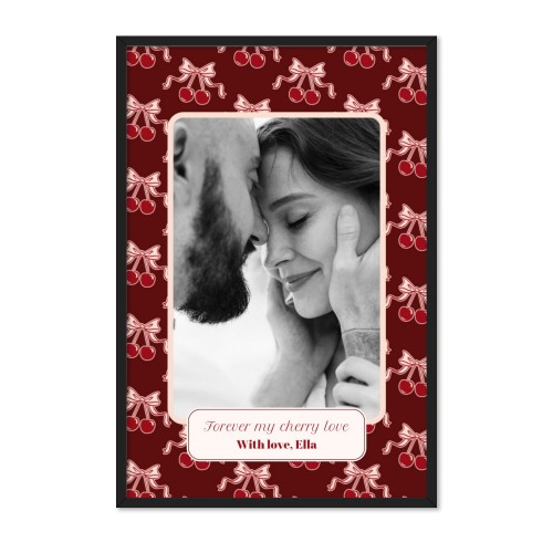 Vintage Cherry Love Text - Only