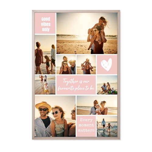 Framed Collage Poster 20 x 30 cm Taupe