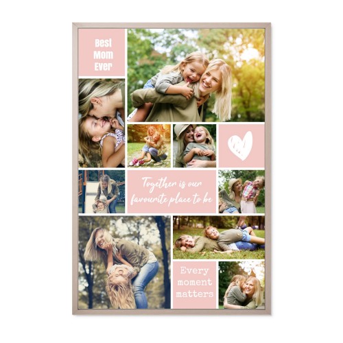 Framed Collage Poster 20 x 30 cm Taupe