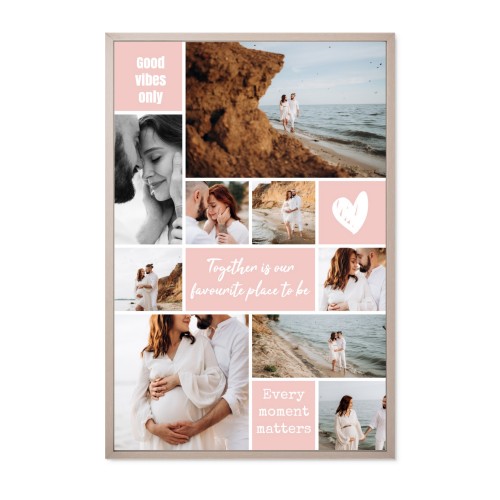 Framed Collage Poster 20 x 30 cm Taupe