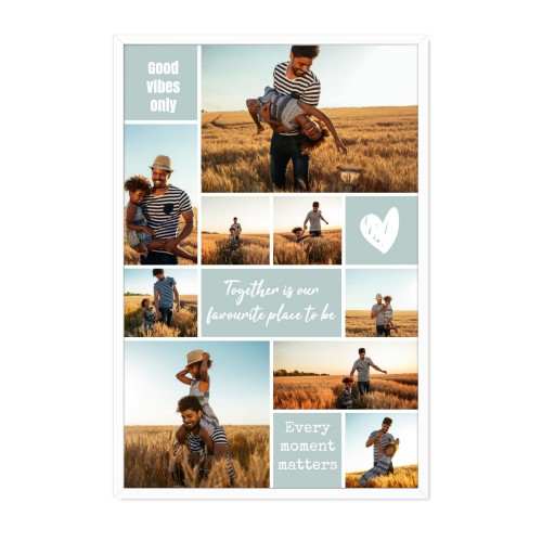 Inramad poster 20 x 30 cm Vit