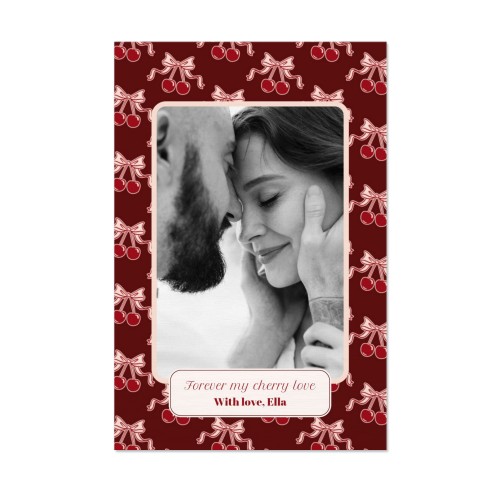 Vintage Cherry Love Text - Only