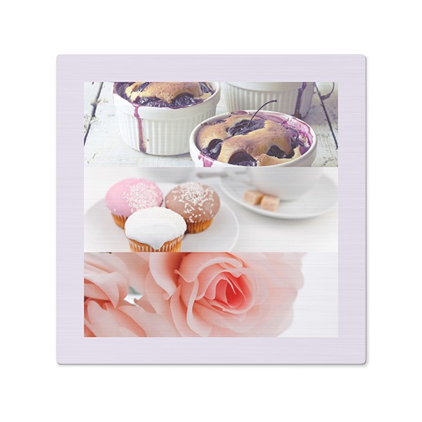 Aluminiumsbilde børstet overflate 30 x 30 cm