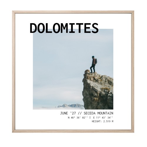 Indrammet plakat 30 x 30 cm Træ