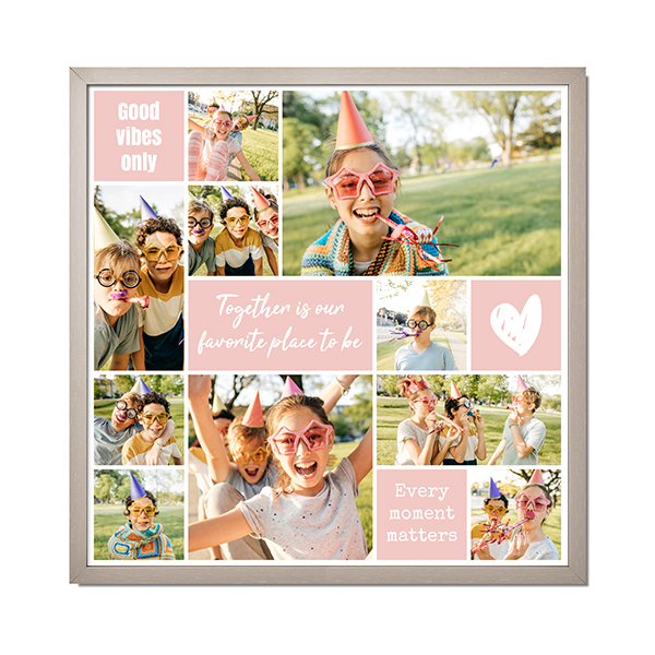 Framed Collage Poster 30 x 30 cm Taupe