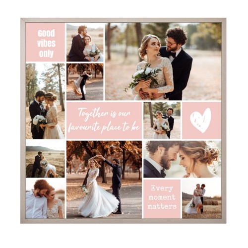 Framed Collage Poster 30 x 30 cm Taupe Framed Collage Poster 30 x 30 cm Taupe