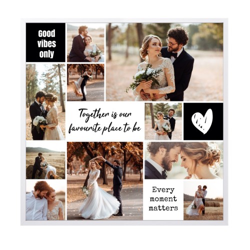 Inramad poster 30 x 30 cm Vit