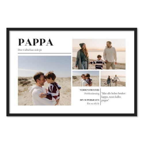 Innrammet poster 30 x 45 cm Svart Innrammet poster 30 x 45 cm Svart