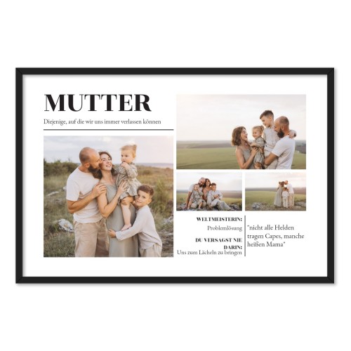 Foto-Collage mit Rahmen 30 x 45 cm Schwarz 