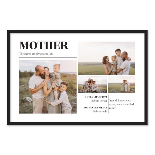 Framed Collage Poster 20 x 30 cm Black