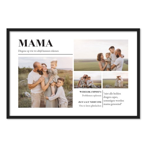 Poster in lijst 30 x 45 cm Zwart