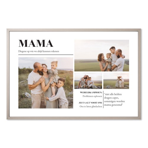 Poster in lijst 30 x 45 cm Taupe