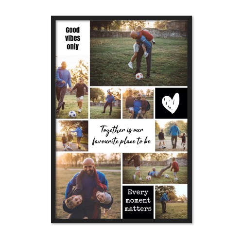 Innrammet poster 30 x 45 cm Svart