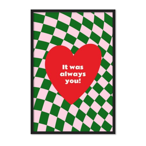 Innrammet poster 30 x 45 cm Svart