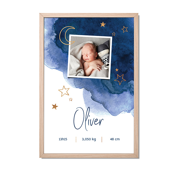 Framed Collage Poster 30 x 45 cm Natural