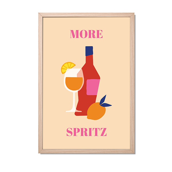 Framed Collage Poster 30 x 45 cm Natural