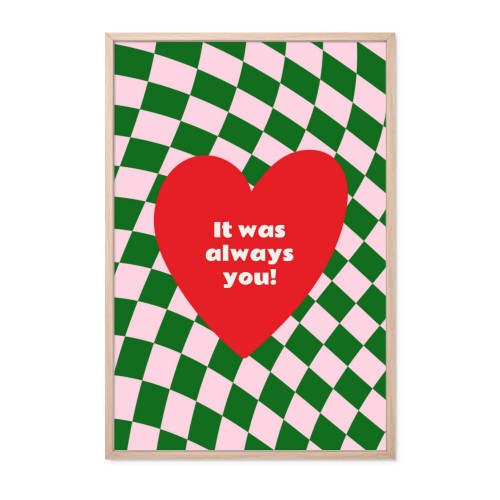 Innrammet poster 30 x 45 cm Tre