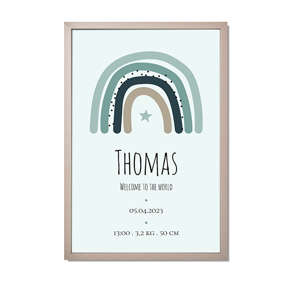 Framed Collage Poster 30 x 45 cm Taupe