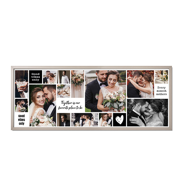 Framed Collage Poster 30 x 80 cm Taupe