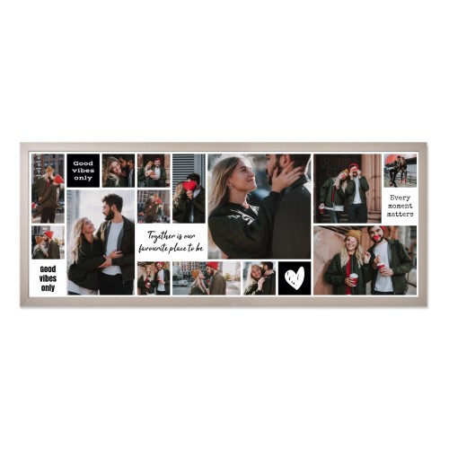 Framed Collage Poster 30 x 80 cm Taupe