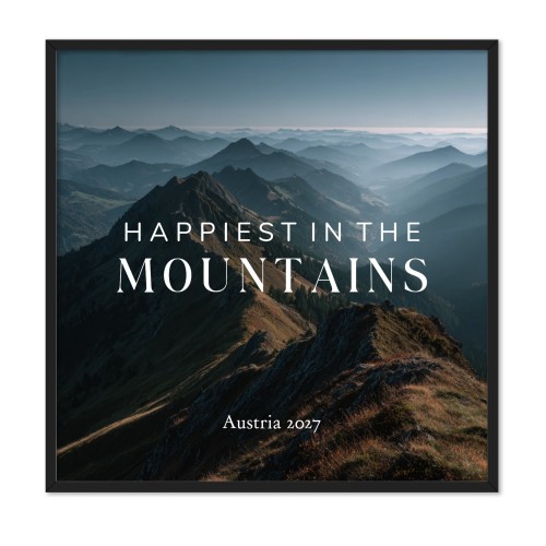 Indrammet plakat 40 x 40 cm Sort