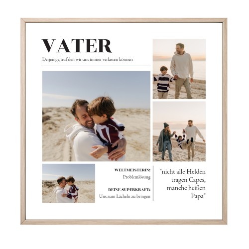 Foto-Collage mit Rahmen 40 x 40 cm Braun 